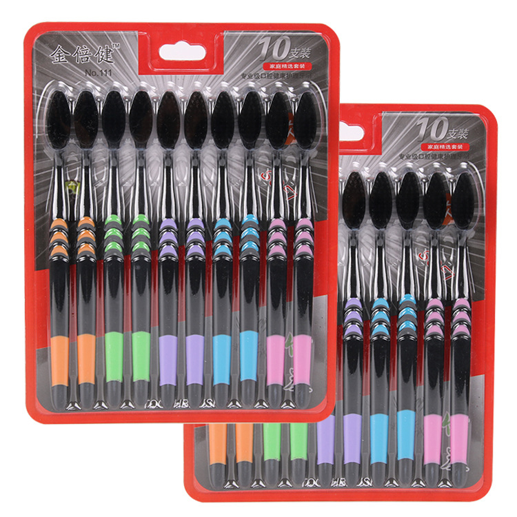 แปรงสีฟันขนนุ่ม แพ็ค 10 ด้าม ขนสีดำ DBB336