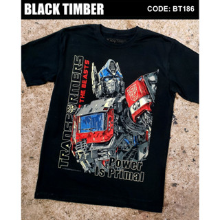 BT 186 Tranformers Power Is Primal เสื้อยืด สีดำ BT Black Timber T-Shirt ผ้าคอตตอน สกรีนลายแน่น S M L XL XXL