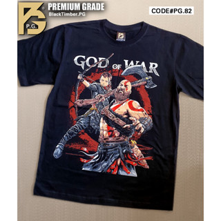 PG  82 God Of war เสื้อยืด หนัง นักร้อง เสื้อดำ สกรีนลาย ผ้านุ่ม PG T SHIRT S M L XL XXL