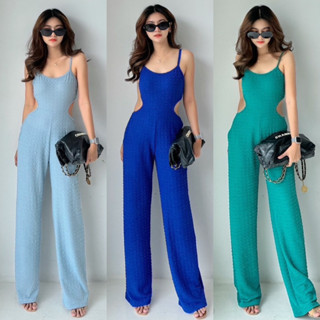 Yunaka ชุดจั๊ม จั้มสูทสายเดี่ยวขายาว อก 28-34” เอว 40-48” Waist Cut Jumpsuit