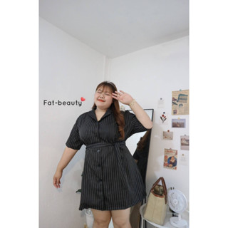 🎈Plussize เดรสคนอ้วน🎈 🌷Freesize อก 44-50" สะโพก 56" ยาว 37"