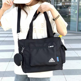 ADIDASคุณภาพสูงสุภาพสตรี Oxford ผ้าสบาย ๆ Commuter Trend Tote Bag ความจุขนาดใหญ่ One Shoulder Messenger Bag