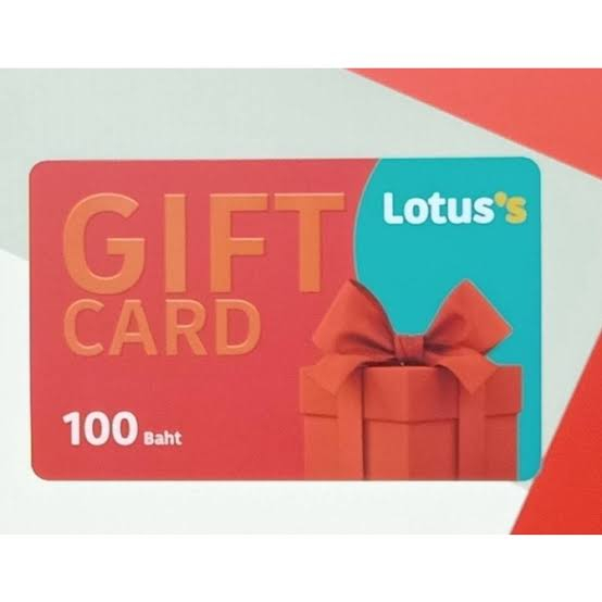 (สำหรับแจกลูกค้า) บัตรเงินสดโลตัส Gift Card Tesco Lotus มูลค่า100บาท บัตรกำนัล ไม่มีวันหมดอายุ (ราคา