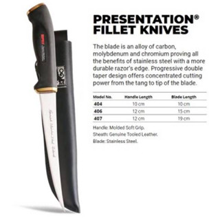 มีด Presentation Fillet Knives มี 3 ขนาด