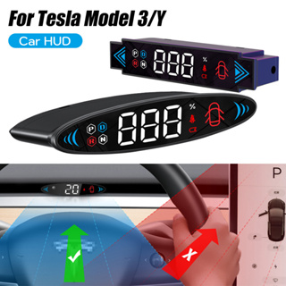 สำหรับ Tesla รุ่น 3/Y 2019-2023 HUD Mini Hidden Head Up จอแสดงผลแบบฝังตัวจอแสดงผล LCD HD Speedometer ติดตั้งง่าย