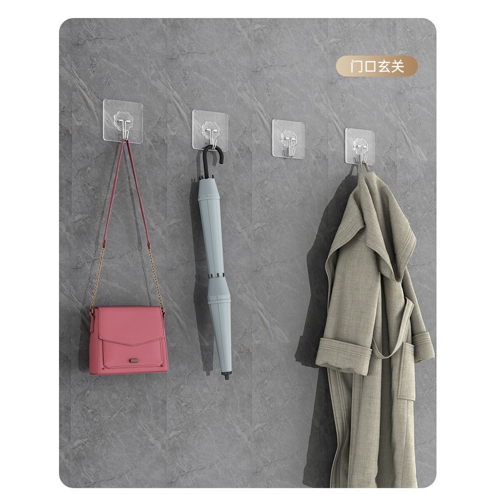 ตะขอติดผนัง ตะขอแปะผนัง ตะขอแขวนผนัง ตะขอพลังช้าง อเนกประสงค์ ตะขอแขวนเก็บของE002 - รูปที่ 2