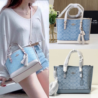 🎀(สด-ผ่อน) กระเป๋า 9.5 นิ้ว สียีนส์ CA142 / CH228 Mollie Tote 25