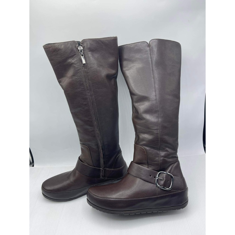 New #FitFlop Due Tall Buckle #Boot in Chocolate  Uk4/us6/eu37/22.5-23cm