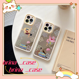 ❤️ส่งของขวัญ❤️ เคสไอโฟน 11 12 13 14 Pro Max สไตล์คู่รัก พื้นผิวกระจก สพันจ์บ็อบ แพทริค น่ารัก Case for iPhoneป้องกันการต