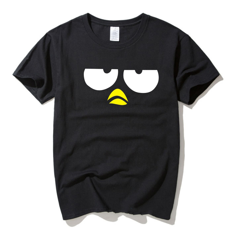 Sanrio BadBadtz-maru Naughty XO Cool Penguin เสื้อยืดแขนสั้นชายผ้าฝ้ายแขนสั้นน่ารักตลก