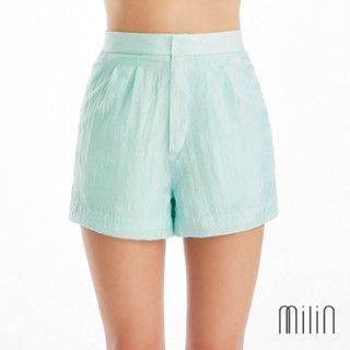 [MILIN] Fame Shorts High waist side pockets shorts กางเกงขาสั้นพับขอบเอวสูง MLN