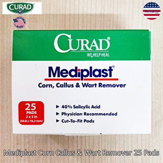 Curad® Mediplast Corn Callus &amp; Wart Remover 25 Pads แผ่นแปะตาปลา แผ่นแปะหนังหนาด้าน