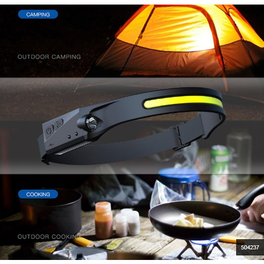 แบบชาร์จUSB COB LED กันน้ํา ไฟฉายคาดหัว ไร้สาย พร้อมไฟ 4 โหมด สําหรับกลางแจ้ง