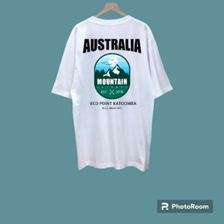 Happier than ever/เสื้อยืดโอเวอร์ไซส์สกรีนลายAustralia/สีขาว/สีดำ