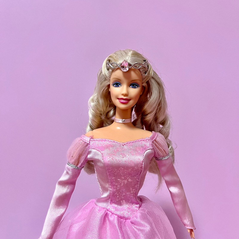 Barbie Swan lake - Odette in pink dress บาร์บี้สวอนเลค โอเด็ดผมขาว ชุดชมพู