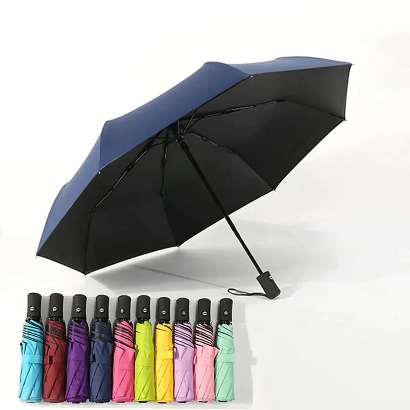 ร่มสีพื้นออโต้อัตโนมัติ และ ร่มธรรมดา กันฝนกันแดดกัน UV สีพื้น ทันสมัย พกพาสะดวก น้ำหนักเบา Umbrella ระบบเปิด-ปิดออโต้ thumbnail 3