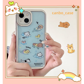 🎁ส่งของขวัญ🎁เคสไอโฟน สำหรับ 11 14 for iPhone Case 13 12 Pro Max น่ารัก ว่ายน้ำ ลูกสุนัข กันกระแทก เคสนิ่ม เคสโทรศัพท์