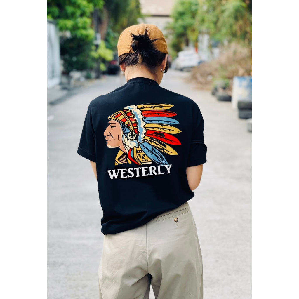 VINTAGE FACTORY เสื้อยืด Cotton100% WESTERLY - เทคนิคซิลค์สกรีน สีจมลงเนื้อผ้าติดแน่นทนนาน