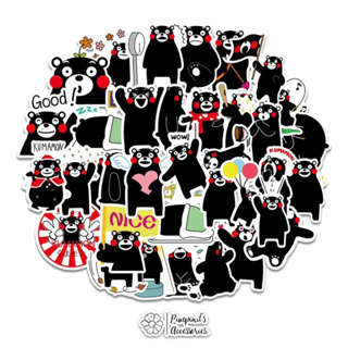 ʕ •ᴥ•ʔ ✿ พร้อมส่ง : สติ๊กเกอร์กันน้ำเคลือบเงาเซ็ทหมีคุมะมง | Kumamon Glossy Waterproof Decoration Sticker Set.