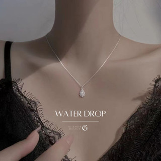 GLAMOR✨สร้อยคอเงินแท้ Water Drop จี้เพชร สร้อยเงิน สร้อยคอแฟชั่น จี้สร้อยคอ สร้อยคอเงินแท้925 สร้อยเพชร สร้อยคอเกาหลี