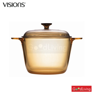 Visions หม้อแก้วทนไฟ+ฝา ขนาด 3.5 L. รุ่น V-01-VS-3.5/CL (สีชา)