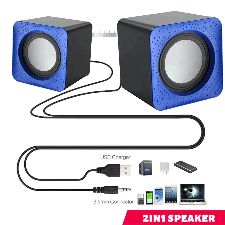 【HIFI】ลำโพงคอมพิวเตอร์ USB แบบมีสาย ลำโพงสเตอริโอ 9D สำหรับเล่นเกม เบส พร้อมระบบควบคุมระดับเสียง HiFi