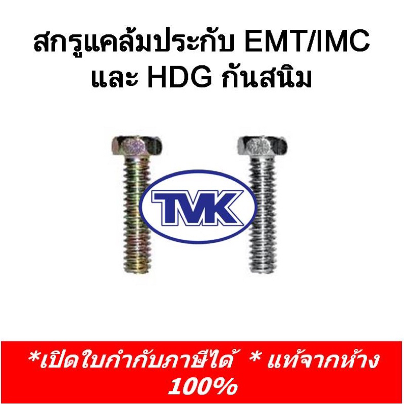 TVK (10 ตัว) สกรูยึดแคล้มประกับ น้อตยึดแคล้มประกับ ชุบขาว EMT IMC HDG (กันสนิม)