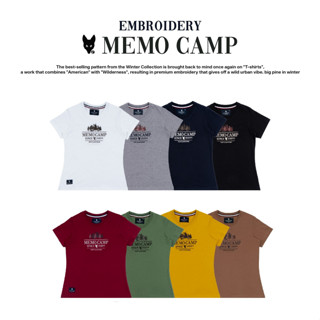 Memo By AEIOU เสื้อยืดทรงผู้หญิง Memo Supersoft Premium ลายปัก MEMO CAMP สินค้าลิขสิทธิ์แท้  SM,SL