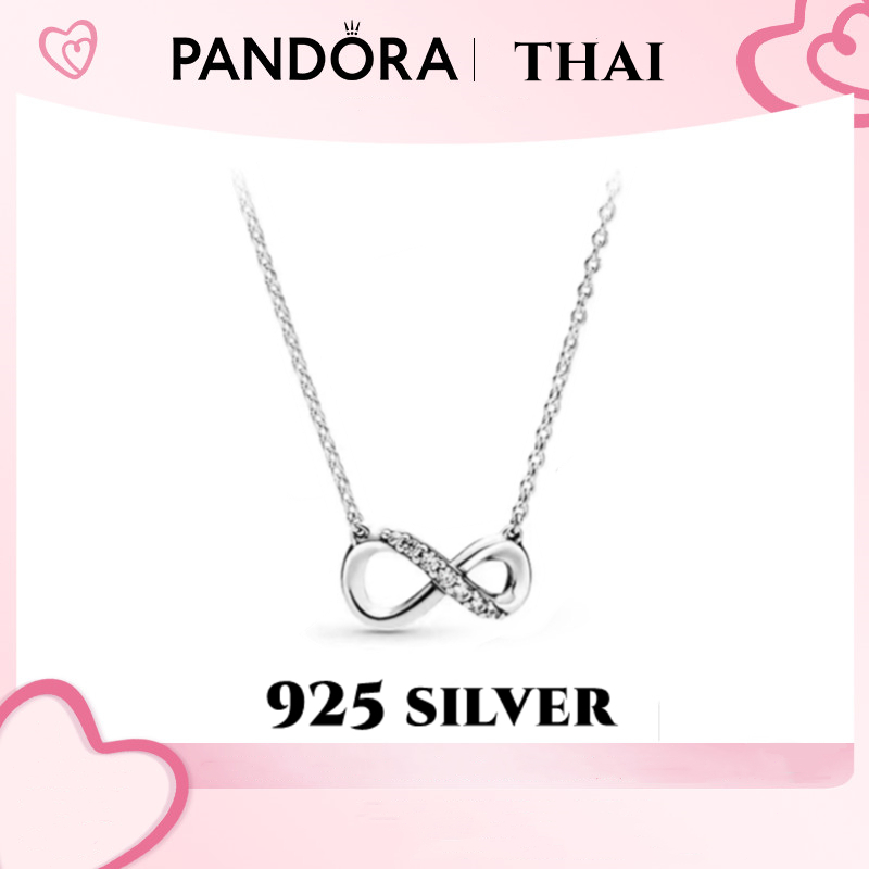 [ส่งจากกรุงเทพ]Pandora  เงิน925 สร้อยคอ ความรักนิรันดร์ Shiny Eternity Necklace ของแท้ 100%