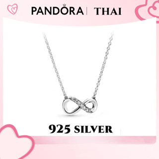 [ส่งจากกรุงเทพ]Pandora  เงิน925 สร้อยคอ ความรักนิรันดร์ Shiny Eternity Necklace ของแท้ 100%