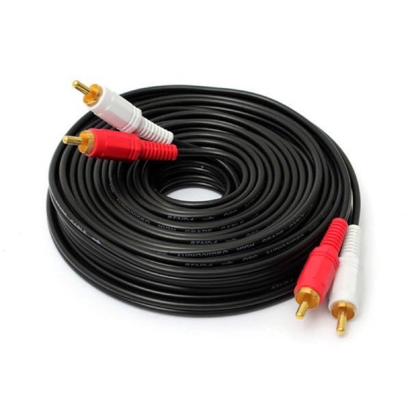 สายสัญญาณเสียง 2 ออก 2 RCA เชื่อมต่อสายสัญญาณเสียงลำโพงขนาด 1.5เมตร 3เมตร 5เมตร 10เมตร 15เมตร 20เมตร