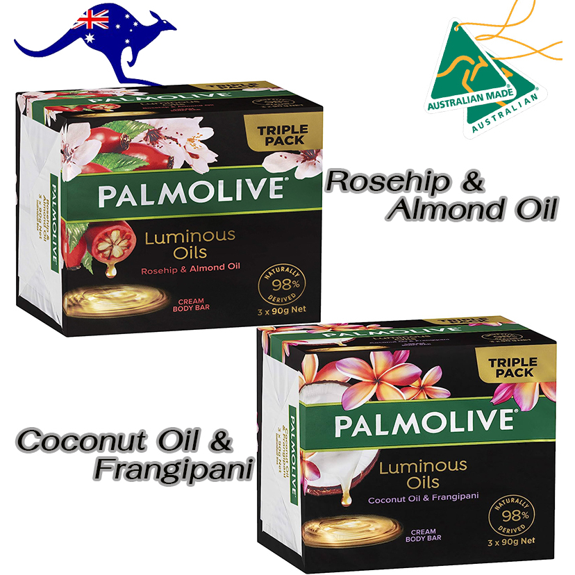 Body Oil 99 บาท Palmolive Luminous Rosehip & Almond Oil / Palmolive Luminous Coconut Oil & Frangipani / Pack3 ชิ้น x 90g Beauty
