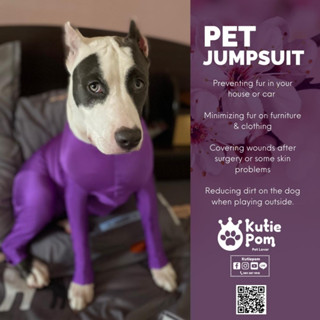 Kutiepom [ส่งจากไทย] ชุดกันขนร่วงสำหรับสุนัขพันธุ์​กลางและใหญ่ Pet Jumpsuit Bodysuit to protect the loss fur