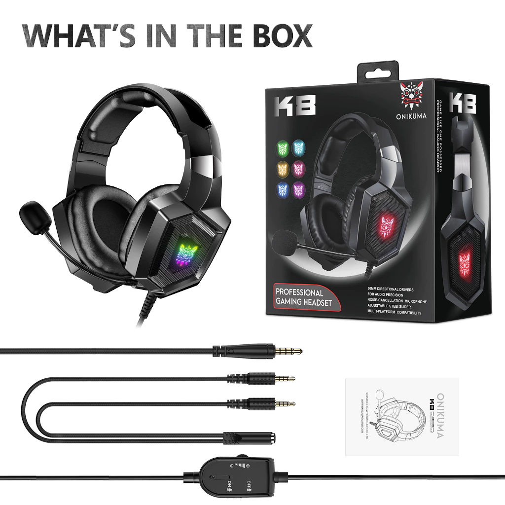 ONIKUMA K8 RGB Gaming Headset PC/Mobile/PS4/XBOX/Nintendo thumbnail 8
