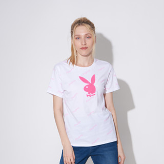 PLAYBOY  เสื้อยืดผู้หญิง  รุ่นP1WT232TB037WH  สี  ขาว