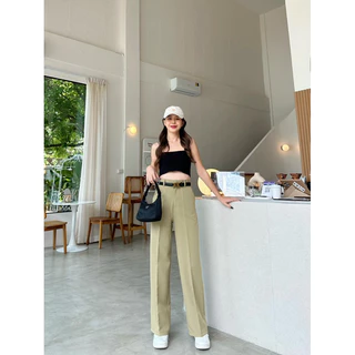ขากระบอกกลางผ้าA80งานซิปหน้าตะขอหน้า✨⛅️🧸