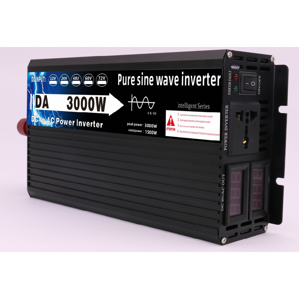 อินเวอร์เตอร์ DA inverter 3500w/3000w/1600w รุ่น12v/24v to 220v ตัวแปลงไฟ DC เป็น AC ตัวแปลงไฟรถ เพร