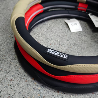 ปลอกพวงมาลัย ลายชุดแต่ง Sparco ที่หุ้มพวงมาลัย ปลอกหนังหุ้มพวงมาลัย ขนาดมาตรฐาน 38CM.