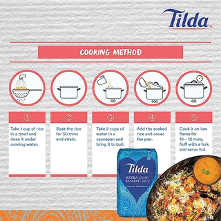 ทิลด้า ข้าวบาสมาติ พันธุ์เม็ดใหญ่ยาว 5 กก. - Basmati Rice Grand 5kg Tilda brand