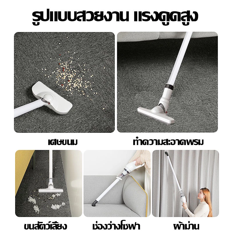 KENTO LITE เครื่องดูดฝุ่นไร้สาย 30000Pa 3in1 หัวต่อ แบบมือถือ เครื่องดูดฝุ่นในบ้าน พลังดูดแรงและอายุการ thumbnail 6