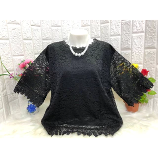 เสื้อลูกไม้ผ้าลื่น ไซส์ใหญ่ ทรงเรียบ รอบอก46-52 นิ้ว