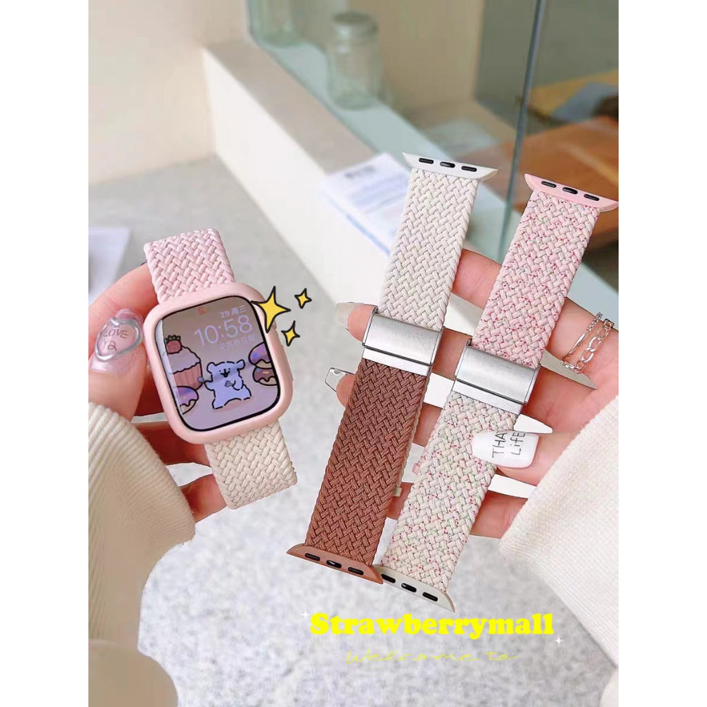 2สี สายยืดเเท้ SW สายนาฬิกา watch ultra 10 8 7 6 5 4 3สายนาฬิกา smart watch ปรับง่าย สาย41/44/45/49/