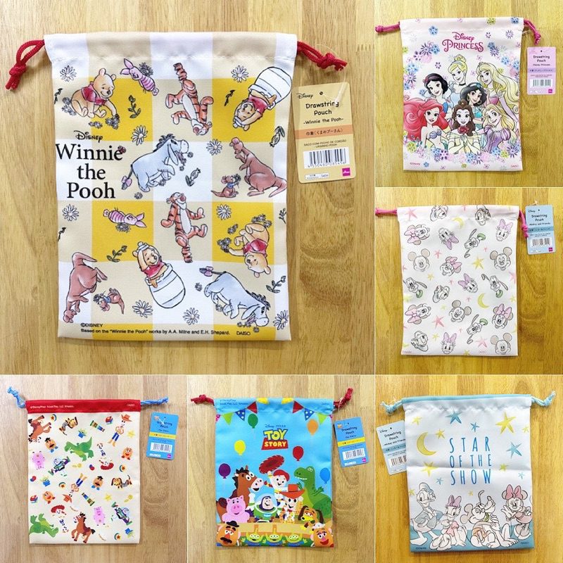 ***อัพเดตลายใหม่ 2026*** Disney Japan ถุงผ้าหูรูด น่ารักๆ ใบใหญ่