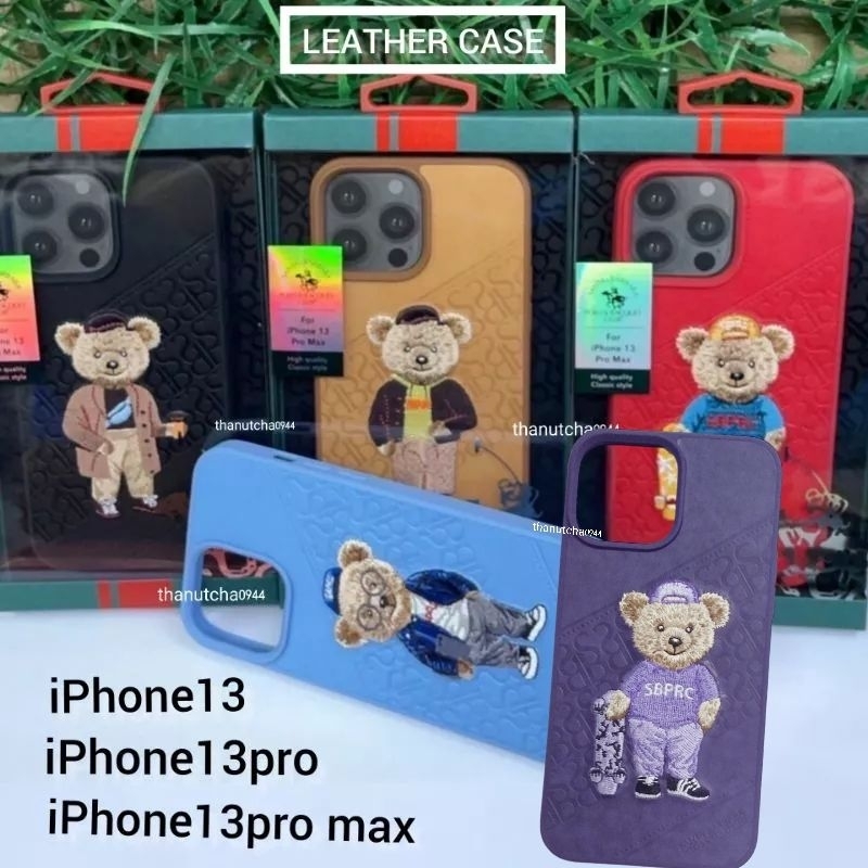 เคสหนังน้องหมี Santa Barbara Polo &amp; Racquet Club Luxury Leather Case High Quality  สำหรับรุ่น iPhone13 Seriesดูในสน