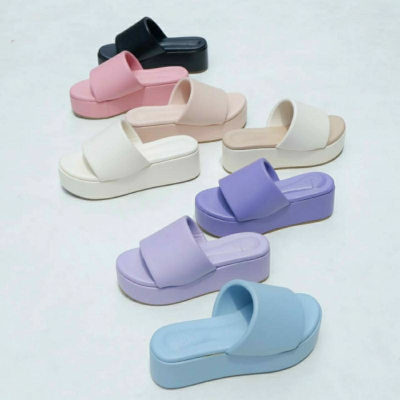 รองเท้าแตะส้นตึก🎀Alin Brand รุ่นบาร์บี้  รองเท้าแฟชั่นผู้หญิง ใส่สบายเท้า พร้อมกล่องAlin