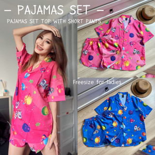 😴 purefloral brand💤 Set pajamas short pants ชุดนอนเซ็ตขาสั้น สีหวาน น่ารักมากกก