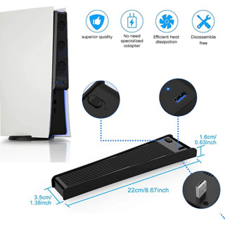 พัดลมระบายความร้อนสำหรับ PS5 ใช้งานได้ทั้ง 2 รุ่น พัดลม PS5  USB External Cooler 3 Fan Temperature Control Mini Coolin