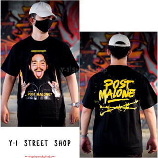 เสื้อยืดโพสต์ มาโลน POST MALONE สกรีนตัวอักษรสีทอง ไซส์M-3XL