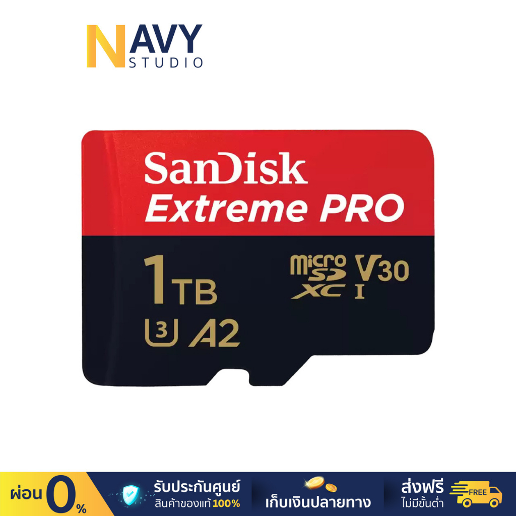 SanDisk Extreme Pro 1TB MicroSDXC Micro SD Card  เมมโมรี่ การ์ด (SDSQXCD-1T00-GN6MA)