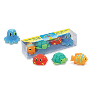 [อาบน้ำสนุก4ตัว] รุ่น 6435 ตุ๊กตารูปสัตว์บีบน้ำ 4 ตัว Melissa &amp; Doug Seaside Sidekicks Squirters Water Toys รีวิวดีใน Amazon USA อย่างดีไม่ซีดไม่ขึ้นรา ของเล่น